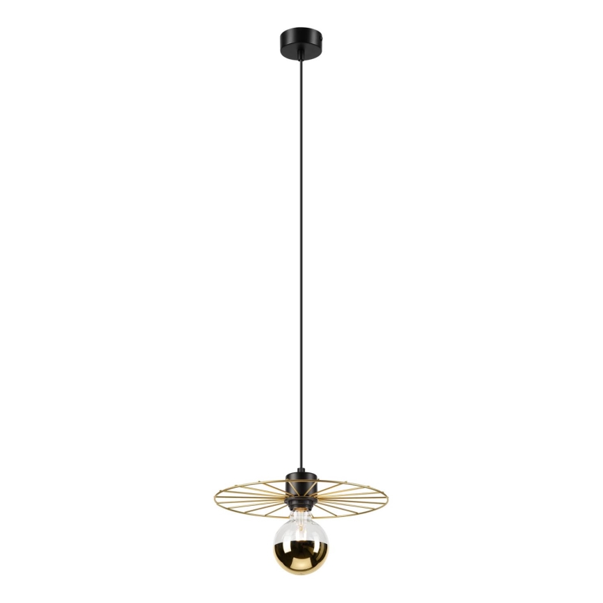 Żyrandol na lince MONTANA 1xE27/15W/230V śr. 30 cm złoty/czarny