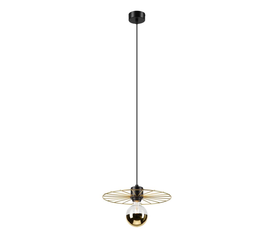 Żyrandol na lince MONTANA 1xE27/15W/230V śr. 30 cm złoty/czarny