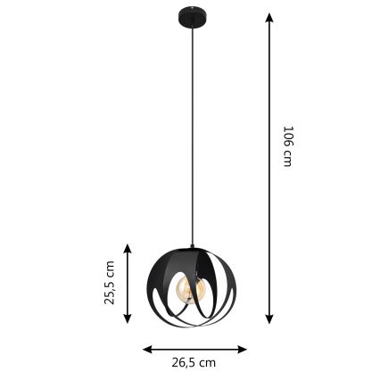 Żyrandol na lince MOONLIGHT 1xE27/15W/230V czarny
