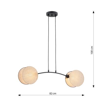 Żyrandol na lince MOTIF 2xE27/15W/230V beżowy