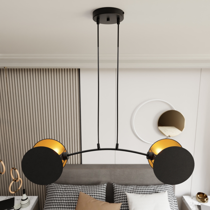 Żyrandol na lince MOTIF 2xE27/15W/230V czarny