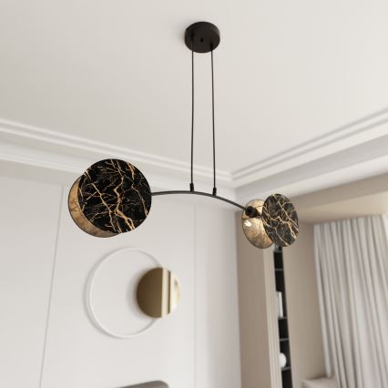 Żyrandol na lince MOTIF 2xE27/15W/230V czarny/złoty