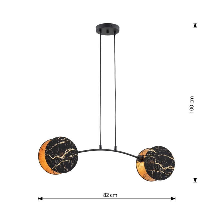 Żyrandol na lince MOTIF 2xE27/15W/230V czarny/złoty