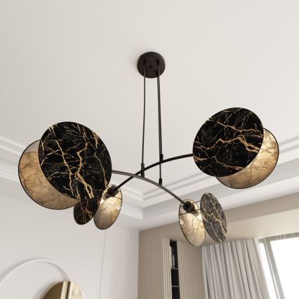 Żyrandol na lince MOTIF 4xE27/15W/230V czarny/złoty