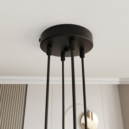 Żyrandol na lince MOTIF 4xE27/15W/230V czarny/złoty