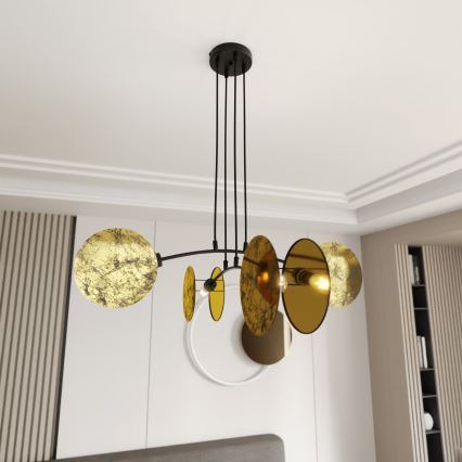 Żyrandol na lince MOTIF 4xE27/15W/230V złoty