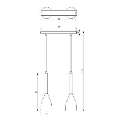 Żyrandol na lince MUZA 2xE27/60W/230V