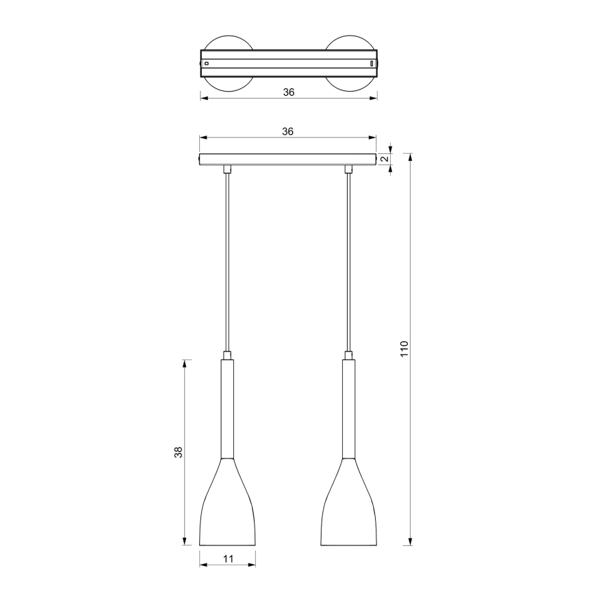 Żyrandol na lince MUZA 2xE27/60W/230V