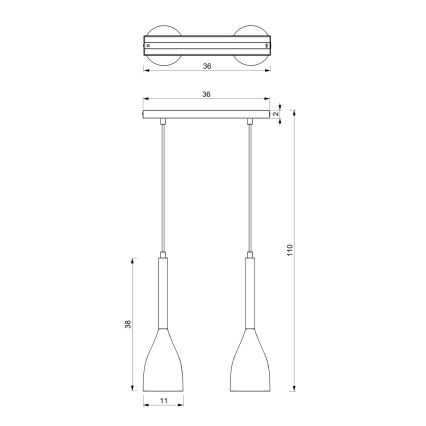 Żyrandol na lince MUZA 2xE27/60W/230V