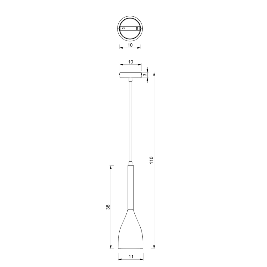 Żyrandol na lince MUZA NEW 1xE27/60W/230V czarny