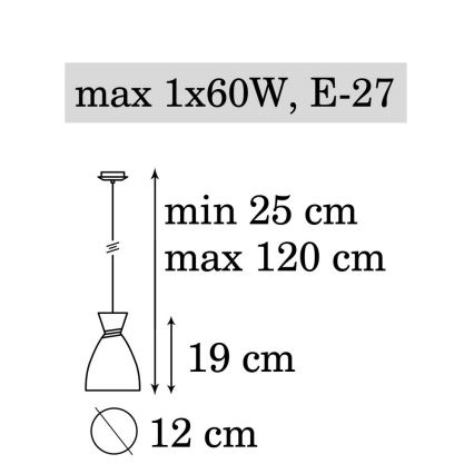 Żyrandol na lince NAOMI 1xE27/60W/230V