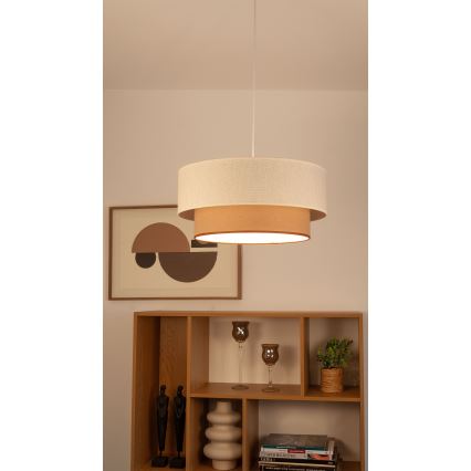 Żyrandol na lince NATIA 1xE27/60W/230V śr. 45 cm biały/brązowy