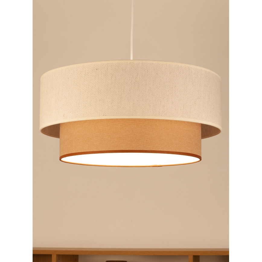 Żyrandol na lince NATIA 1xE27/60W/230V śr. 45 cm biały/brązowy