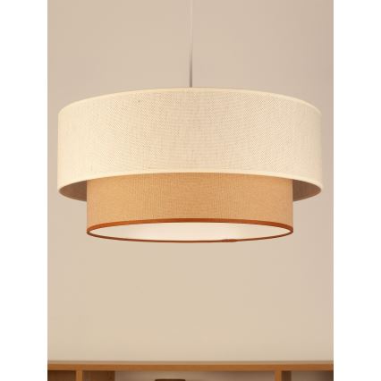 Żyrandol na lince NATIA 1xE27/60W/230V śr. 45 cm biały/brązowy