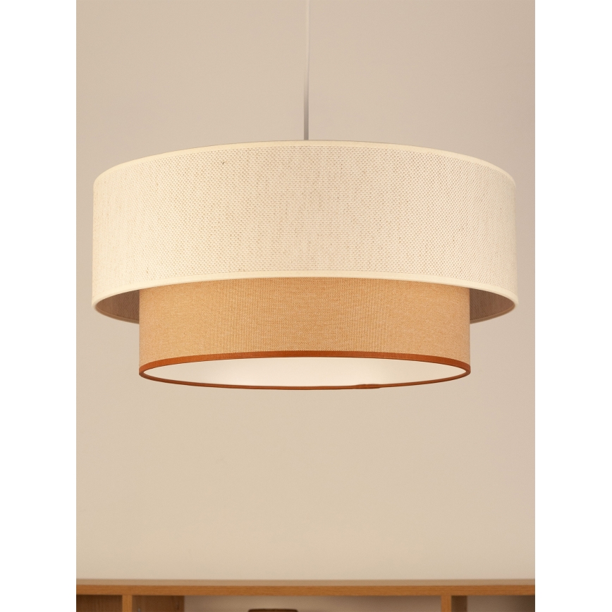 Żyrandol na lince NATIA 1xE27/60W/230V śr. 45 cm biały/brązowy