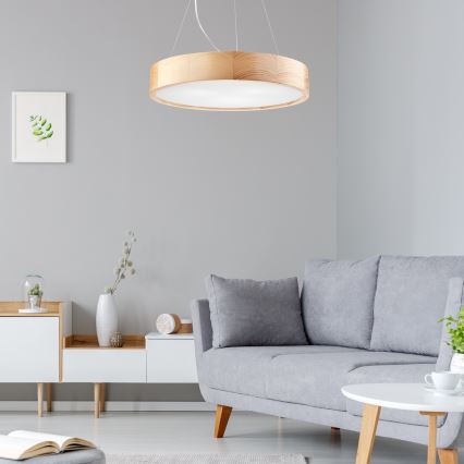 Żyrandol na lince NATURAL 3xE27/60W/230V ø 47 cm sosna