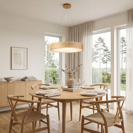 Żyrandol na lince NATURAL MODERN 3xE27/15W/230V śr. 47,5 cm sosna