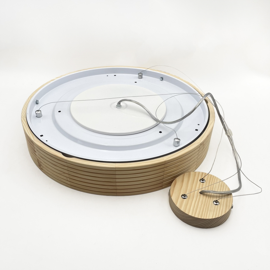 Żyrandol na lince NATURAL MODERN 3xE27/15W/230V śr. 47,5 cm sosna