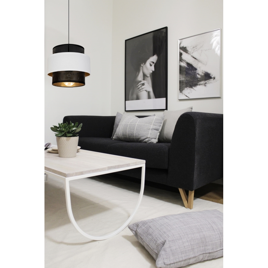 Żyrandol na lince NESS 1xE27/60W/230V czarny/biały