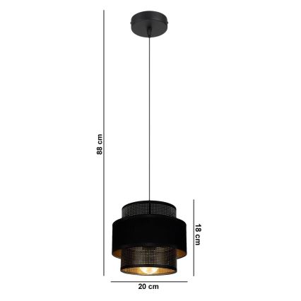 Żyrandol na lince NESS 1xE27/60W/230V czarny