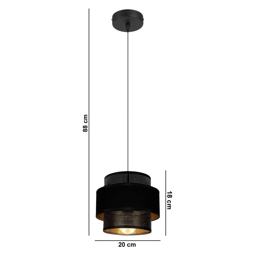 Żyrandol na lince NESS 1xE27/60W/230V czarny