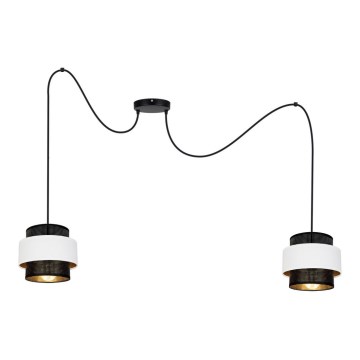 Żyrandol na lince NESS 2xE27/60W/230V pająk czarny/biały
