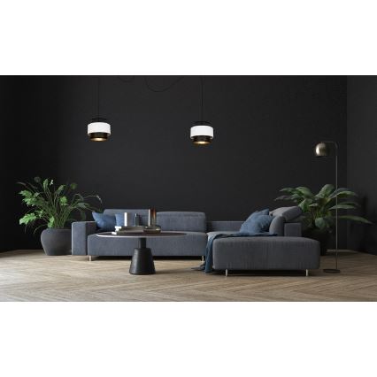 Żyrandol na lince NESS 2xE27/60W/230V pająk czarny/biały