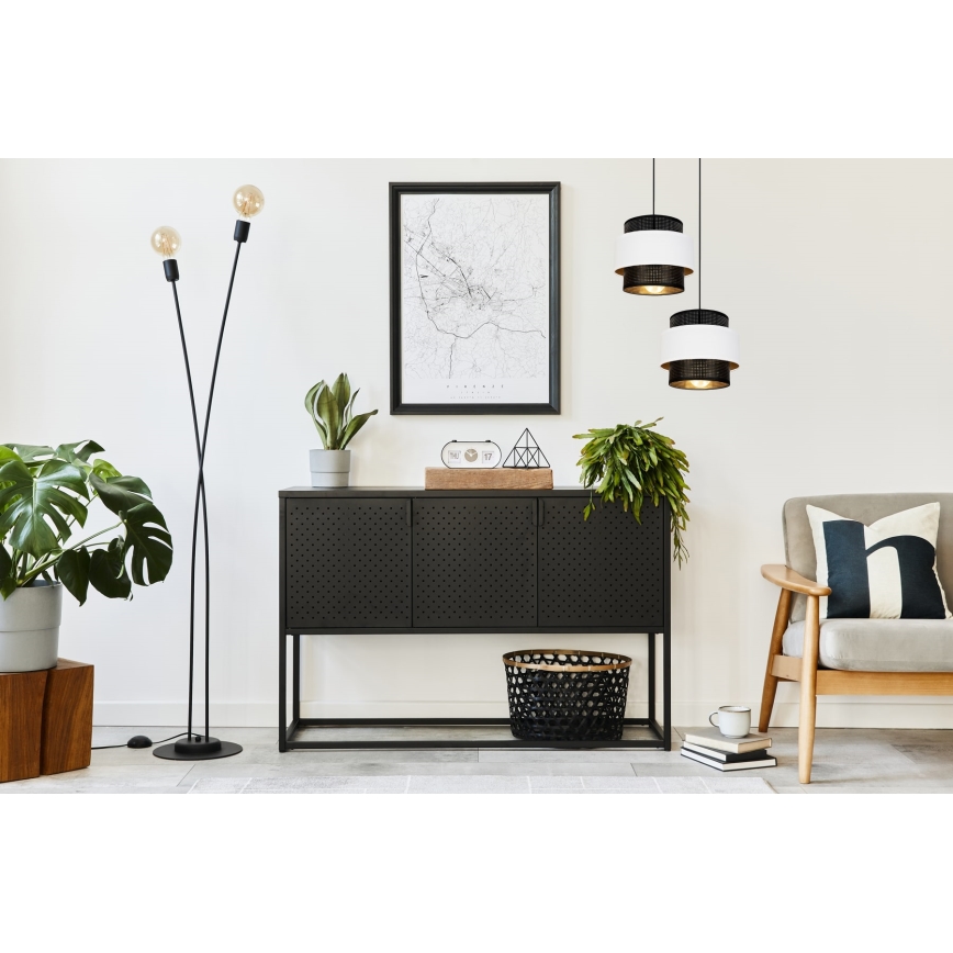 Żyrandol na lince NESS 2xE27/60W/230V śr. 30 cm czarny/biały