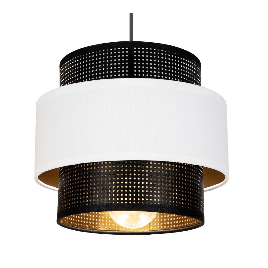 Żyrandol na lince NESS 2xE27/60W/230V śr. 30 cm czarny/biały