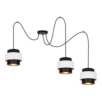 Żyrandol na lince NESS 3xE27/60W/230V pająk czarny/biały
