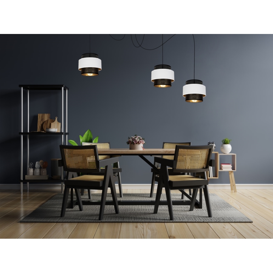 Żyrandol na lince NESS 3xE27/60W/230V pająk czarny/biały