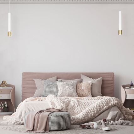 Żyrandol na lince NEST 1xGU10/8W/230V biały/złoty