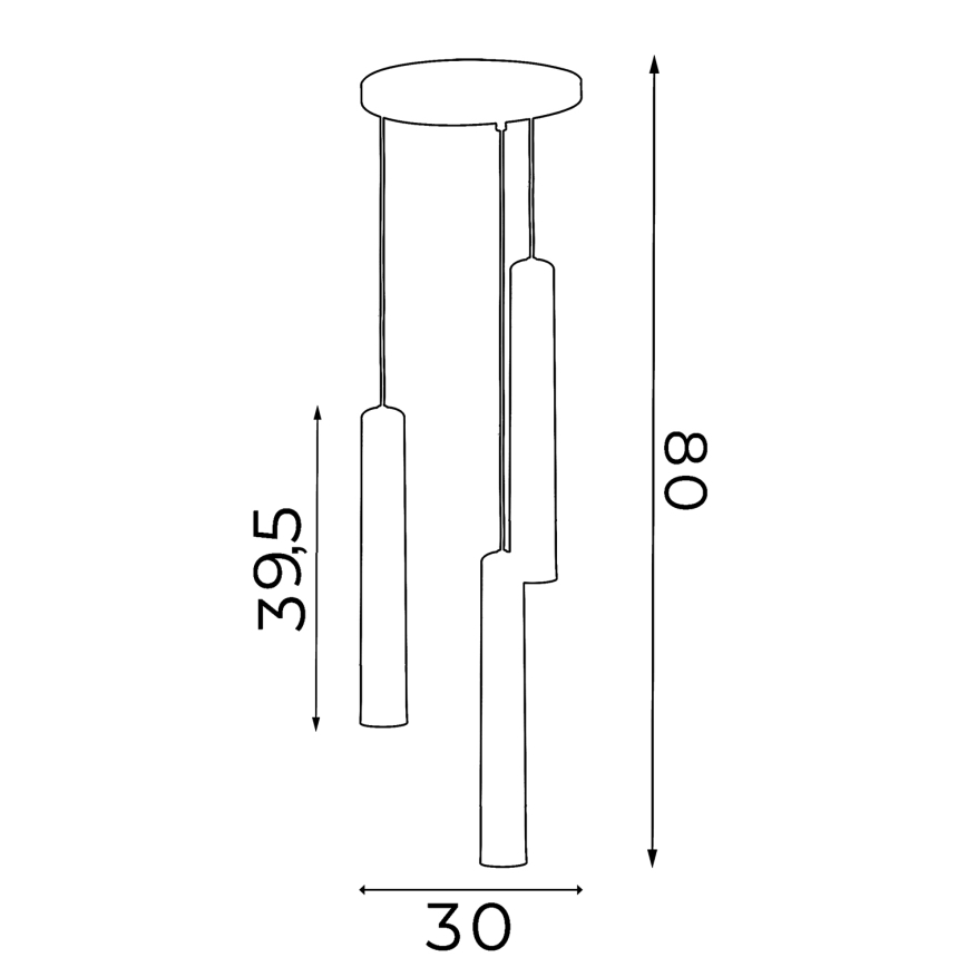 Żyrandol na lince NEST 3xGU10/8W/230V biały/chrom błyszczący