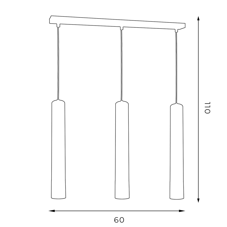 Żyrandol na lince NEST 3xGU10/8W/230V biały/złoty