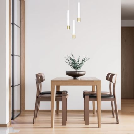 Żyrandol na lince NEST 3xGU10/8W/230V biały/złoty okrągły