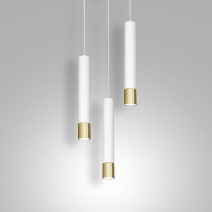 Żyrandol na lince NEST 3xGU10/8W/230V biały/złoty okrągły