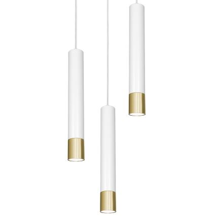 Żyrandol na lince NEST 3xGU10/8W/230V biały/złoty okrągły