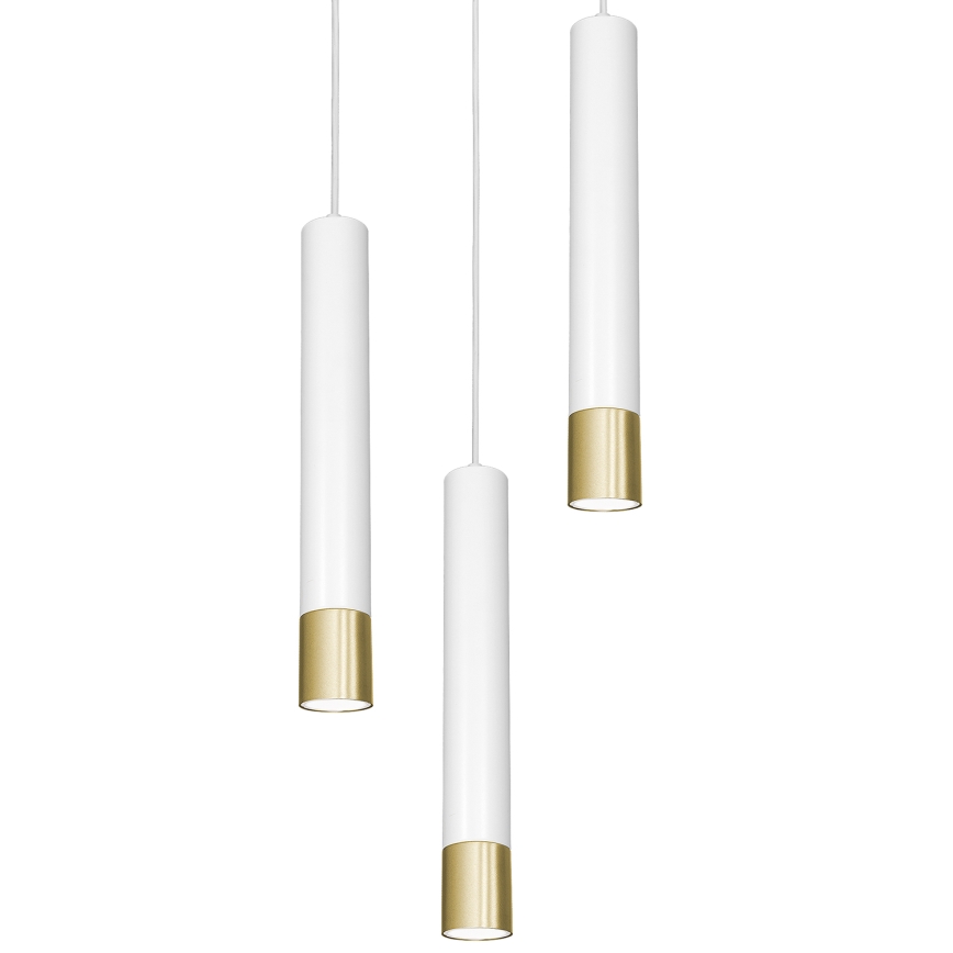 Żyrandol na lince NEST 3xGU10/8W/230V biały/złoty okrągły