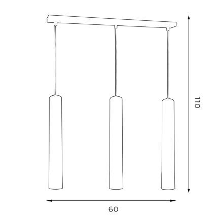 Żyrandol na lince NEST 3xGU10/8W/230V czarny/chrom błyszczący