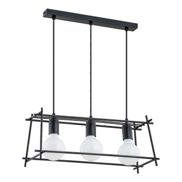Żyrandol na lince NETI 3xE27/15W/230V czarny