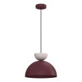 Żyrandol na lince NEVIS 1xE27/15W/230V śr. 29 cm bordowy
