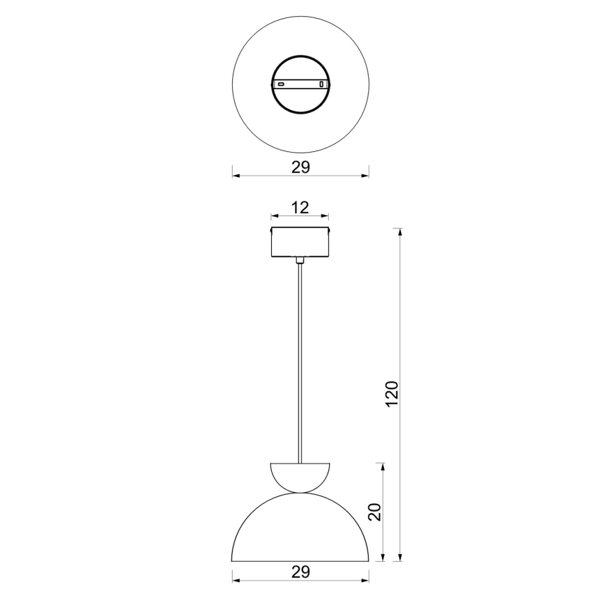 Żyrandol na lince NEVIS 1xE27/15W/230V śr. 29 cm bordowy