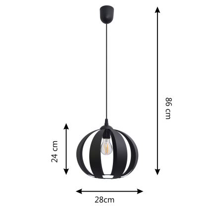 Żyrandol na lince NEWTON 1xE27/15W/230V czarny