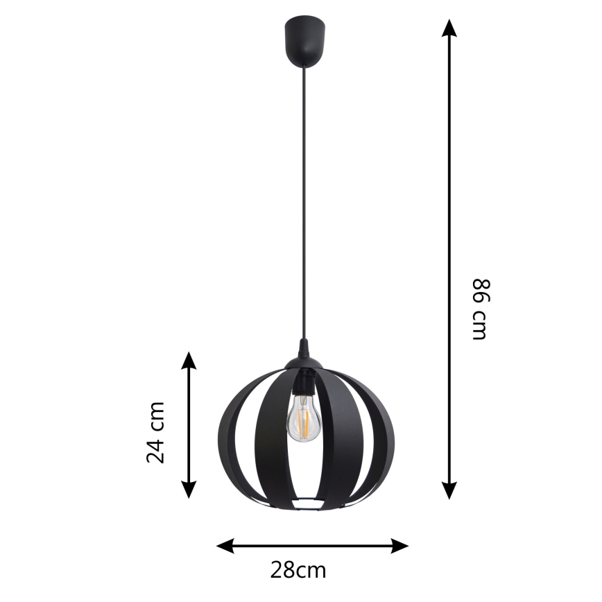 Żyrandol na lince NEWTON 1xE27/15W/230V czarny