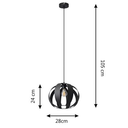 Żyrandol na lince NEWTON 1xE27/15W/230V czarny