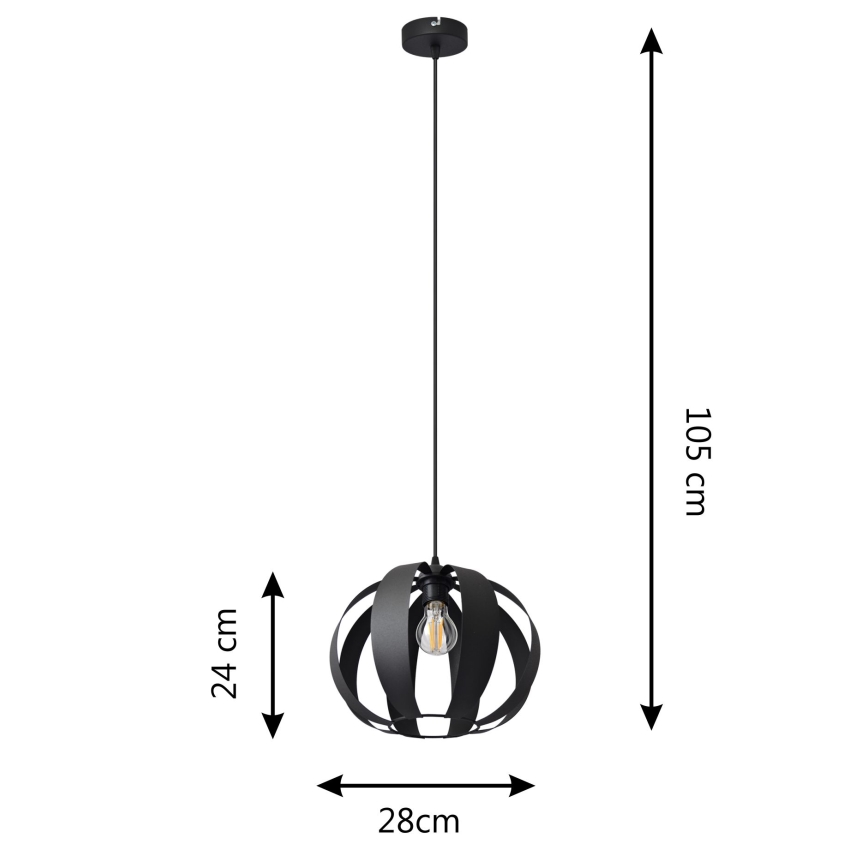 Żyrandol na lince NEWTON 1xE27/15W/230V czarny