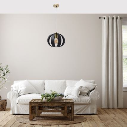 Żyrandol na lince NEWTON 1xE27/15W/230V czarny/złoty