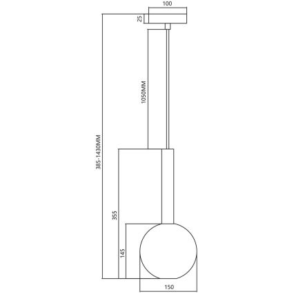 Żyrandol na lince NIKO 1xG9/9W/230V śr. 15 cm czarny