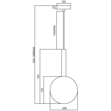 Żyrandol na lince NIKO 1xG9/9W/230V śr. 20 cm czarny