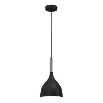 Żyrandol na lince NOAK 1xE27/15W/230V czarny/chrom błyszczący